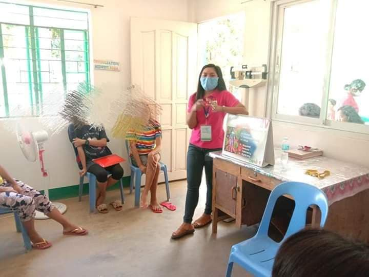 Renee Josephine Havana, FPOP MASBATE youth volunteer, is shown leading an HIV Talk