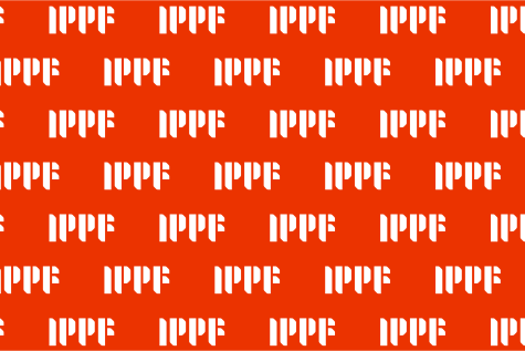 IPPF new branding logo in Fire Red background.