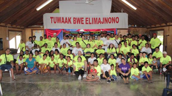 Group photo of young people from the republic of marshall islands