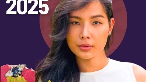 A vibrant collage of a trans-woman from Thailand looking at the camera. Text says Annual Report 2025 and the IPPF ESEAOR logo. 